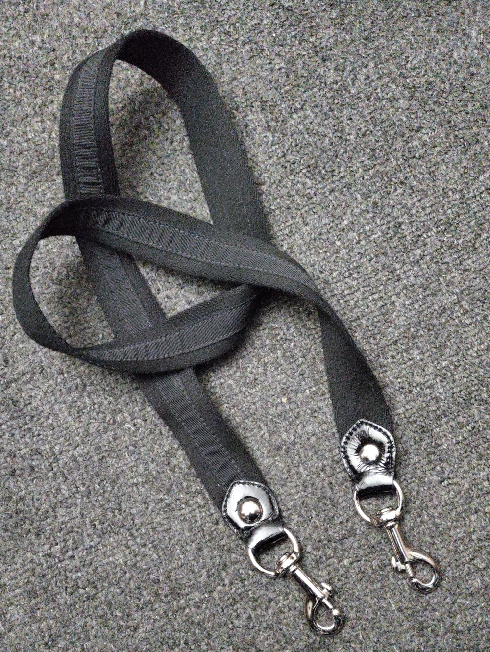 Black Strap with Silver-Tone Clips